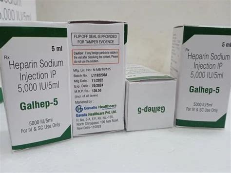 Heparin Sodium 5000 Iu at ₹ 55/piece | pharmaceutical injection in New ...