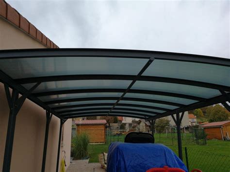 Carport En Alu Anthracite 3x4 3m Toit Polycarbonate 6mm X METAL