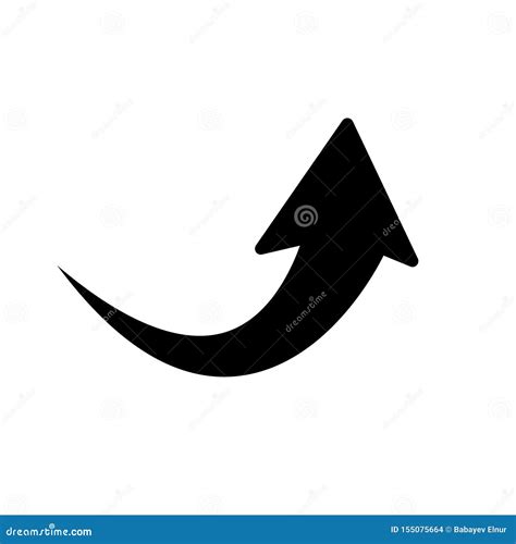 Right Arrow Curved Vector Icon Isolated On Transparent Background