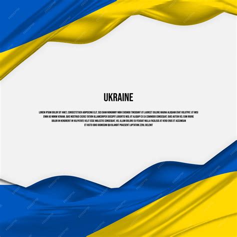 Дизайн флага Украины Развевающийся украинский флаг из атласной или
