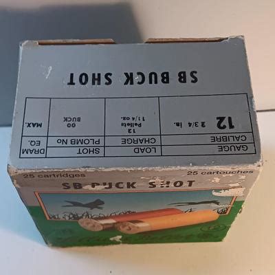 Vintage Lellie Bellot SB BUCK SHOT 25 Cartridges 12 Gauge Shotgun