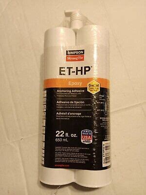 Simpson Strong Tie ET HP 22oz Epoxy Anchoring Adhesive Exp 08 21 24