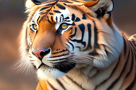 Premium Ai Image A Painting Of A Tiger With A Blue Eye