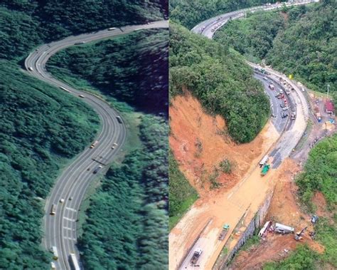 Veja Antes E Depois Do Local Do Deslizamento De Terra Na Br No Paran