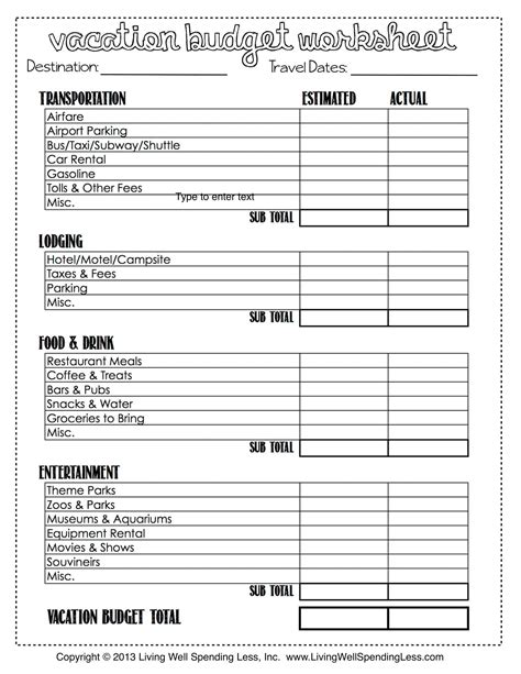 Free Printable Travel Budget Templates Google Sheets Excel Pdf