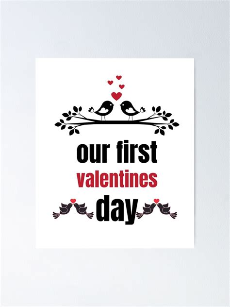 Our First Valentines Day Together Matching Couple Gift Poster By