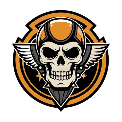 Ilustración del logotipo de Skull Rider Vector Premium