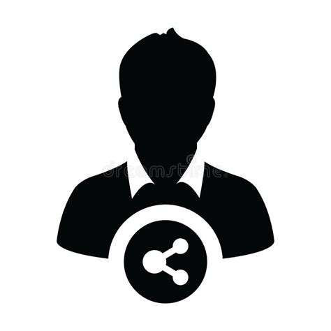 Communication Icon Vector Male Person Profile Avatar With Share Symbol