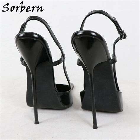 Sorbern 16cm Metal High Heel Women Pumps Slingback Long Pointy Toes