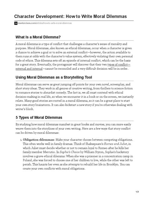 How To Write Moral Dilemmas | PDF | Morality | Storytelling