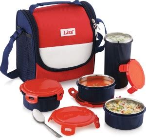Flipkart Liza Hot Fresh 4 Microwave Safe Leak Proof Containers With Inner Steel Bottle 3