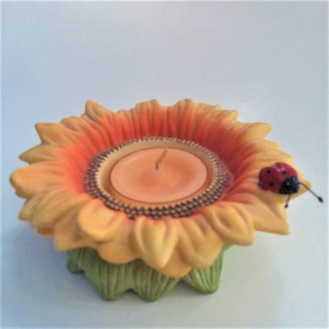 Partylite Accents Candle Holder Partylite Sunflower With Ladybug