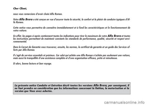 Alfa Romeo Brera Spider 2008 Notice D Entretien In French 271 Pages