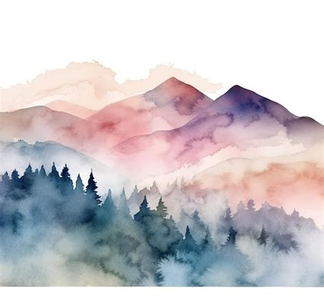 Premium Ai Image Abstract Watercolor Minimalist Landscape