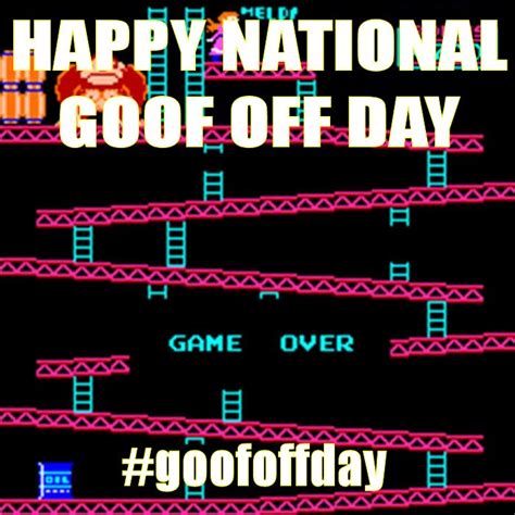 An Old Video Game With The Words Happy National Goo Off Day