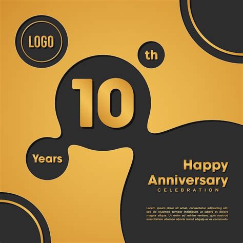 Premium Vector 10 Years Anniversary Template Design Golden