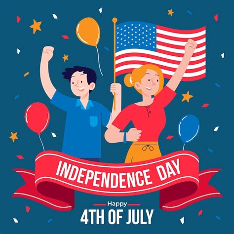 Free Vector Hand Drawn 4th Of July Independence Day Illustration