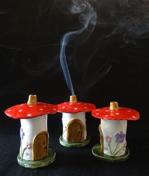 Toadstool Mushroom Fairy House Incense Cone Burner Awen Alive