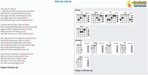 Chord Mũi Tên Tình ái Tab Song Lyric Sheet Guitar Ukulele Chordsvip