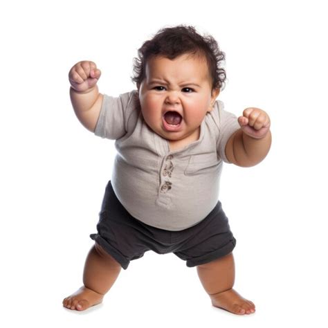 Premium Ai Image Studio Shot Of A Baby Hold The Fist To Express His