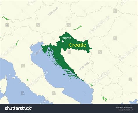 High Detailed Map Of Croatia Outline Map Of Royalty Free Stock Vector 2288680651