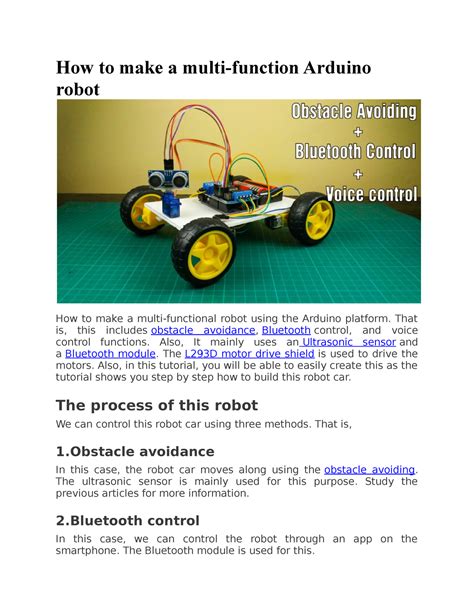 How To Make A Multi How To Make A Multi Function Arduino Robot How To