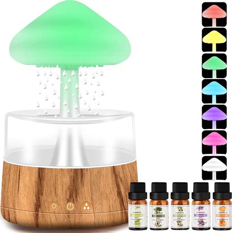 Rain Cloud Humidifier Water Drip With 5 Essential Oils Cloud Diffuser