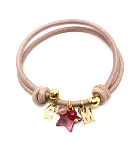 Pulsera Goma Estrella Resina Con Iniciales Naccomplementos