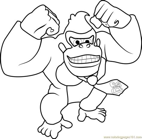 Donkey Kong Coloring Page for Kids - Free Super Mario Printable ...