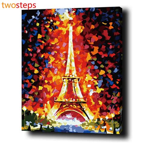 Twosteps Torre Eiffel Diy Tela Digital Pintura A Leo Por N Meros Fotos