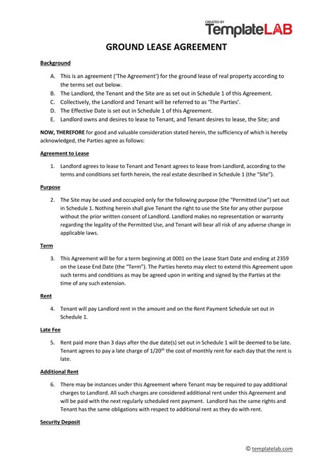 37 FREE Land Lease Agreements [Word & PDF] ᐅ TemplateLab