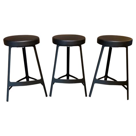 Vintage Industrial Metal Bar Stools at 1stDibs