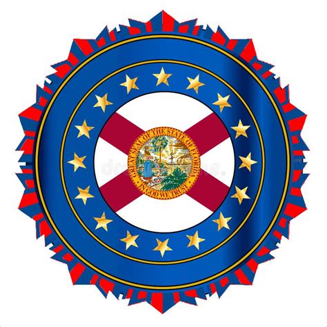 Mapa Y Bandera Del Esquema Del Estado De La Florida Ilustración del