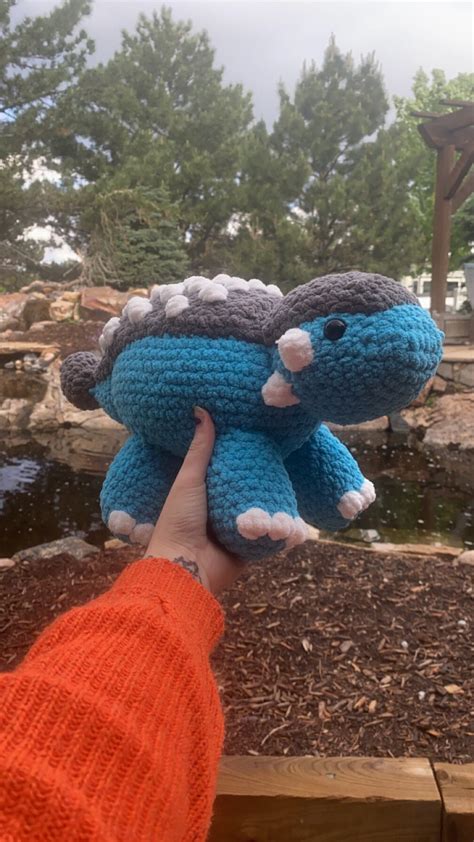 Custom Crochet Jumbo 4ft Ankylosaurus Plushie Etsy