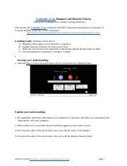 Coulomb Law Remote Lab Docx Coulomb S Law Remote Lab Electric