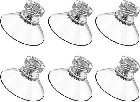 Qancekoo 6pcs Screw Suction Cups Glass Suction Pads 40mm Clear PVC