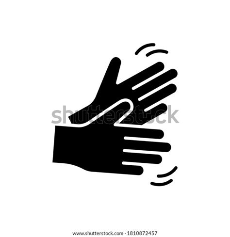 Silhouette Shaking Clapping Hands Outline Icon Stock Vector (Royalty ...