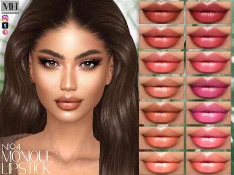 Monique Lipstick N194 In 2024 Sims 4 Sims 4 Cc Makeup Sims