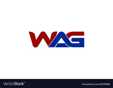 Bold and strong initial wag logo template Vector Image