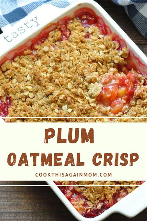 Plum Oatmeal Crisp Is A Delicious Plum Dessert Recipe Made With Fresh Fruit A Hint Of Cinnamon