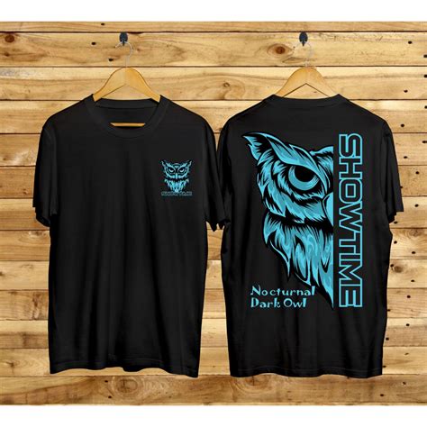 Jual Kaos T Shirt Motif Burung Hantu Dark Owl Biru Baju Distro Pria