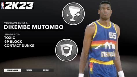 THE BEST DIKEMBE MUTOMBO BUILD NBA 2K23 99 BLOCK INTERIOR DEFENSE