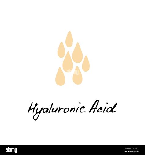 Hyaluronic Acid Hand Drawn Icon Water Drop Korean Beauty Cosmetic