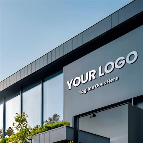 Premium Psd Psd 3d Logo Mockup Modern Facade Sign