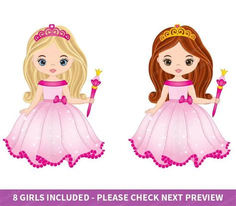 Princess Clipart - Vector Princess Clipart, Fairy Tale Clipart, Castle ...