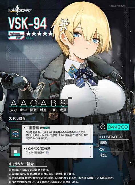 【ドルフロ】vsk 94の評価レシピとスキン【ドールズフロントライン】 ゲームウィズgamewith