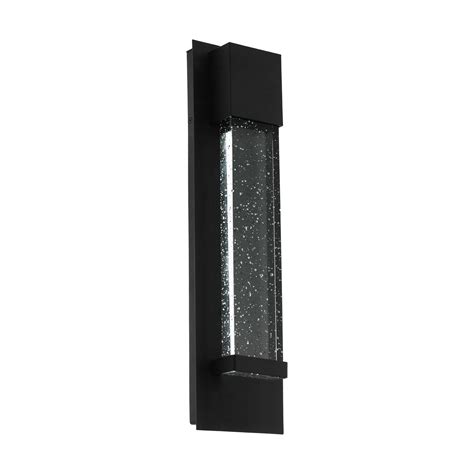 Eglo Wall Light Aluminium Black Glass With Air Inclusions Clear 98153