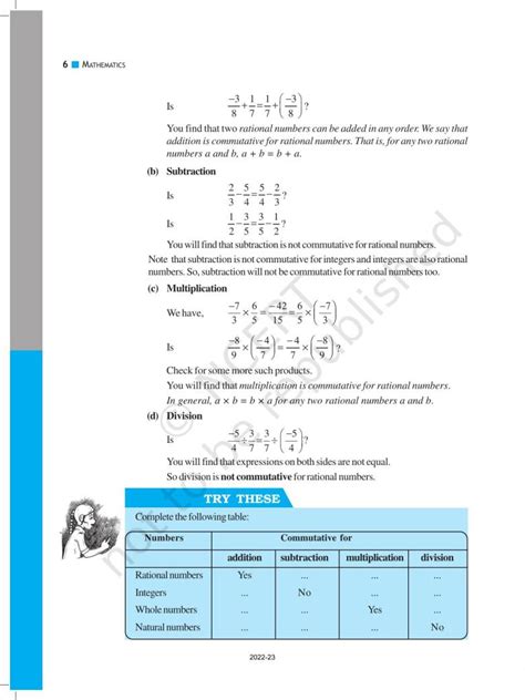 Ncert Book For Class 8 Maths Chapter 1 Rational Numbers