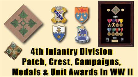 4th Infantry Ivy” Division Ww 2 Veterans Patch Crest Basic Medals