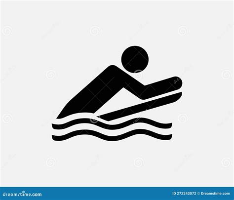 Bodyboarding Icon Body Boarding Surf Surfing Surfer Ride Wave Vector